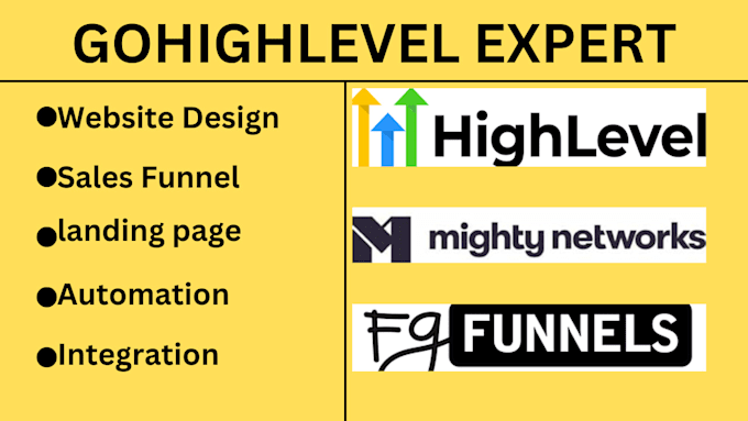 Gig Preview - Build landing page,sales funnels website on gohighlevel fg funnel gohighlevel va