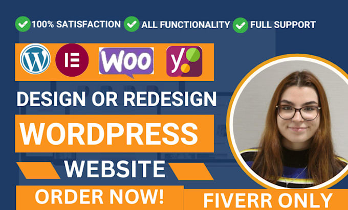 Gig Preview - Develop custom wordpress business website design or redesign booking website