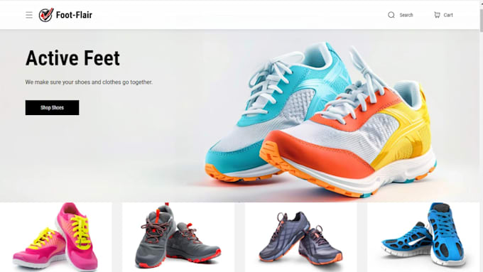 Gig Preview - Design sneakers shopify shoe store footwear website sportwear fashion store