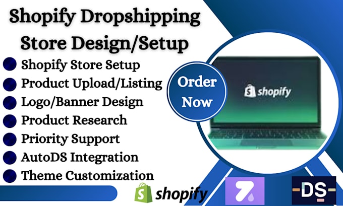 Gig Preview - Setup shopify dropshipping store, add winning products with autods