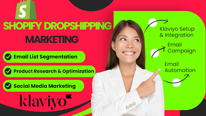 Gig Preview - Do shopify dropshipping marketing with klaviyo boost shopify sales shopify store