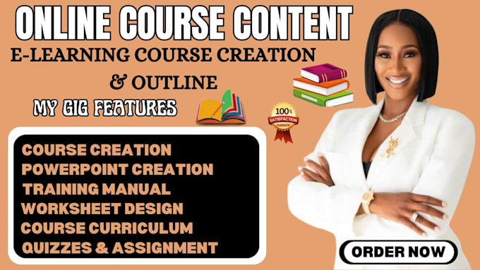 Gig Preview - Create online course lesson plan training course course slide ebook writing