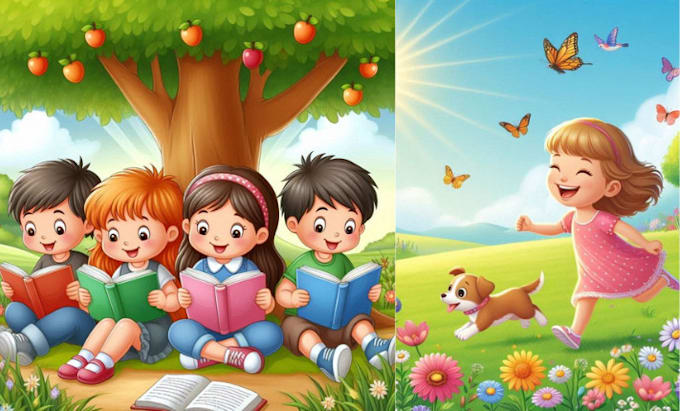 Gig Preview - Draw christian children story book, bible themed, kids story, children book