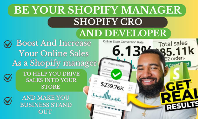 Gig Preview - Do shopify cro shopify virtual assistant website developer ecommerce website