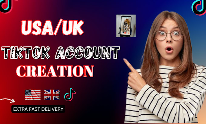 Gig Preview - Create USA tiktok account, UK tiktok account, tiktok USA,