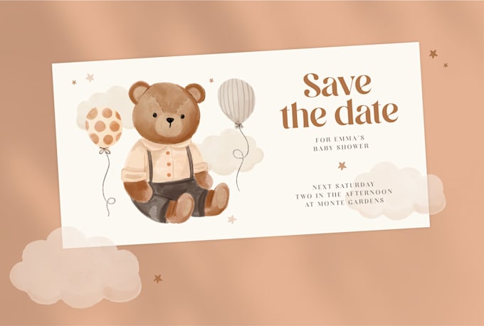 Gig Preview - Design a cute invitation for your baby shower