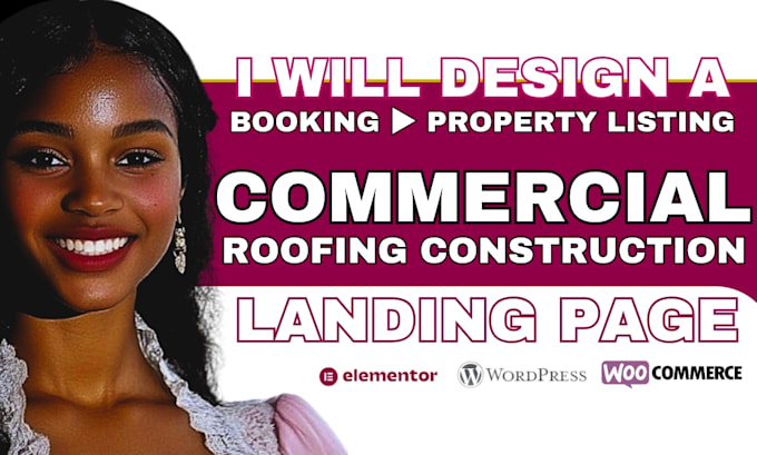 Gig Preview - Commercial roofing landing page roof construction wordpress roofing landing page