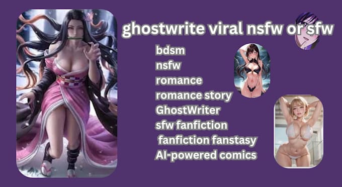 Gig Preview - Ghostwrite viral nsfw or sfw romance fanfiction and ai powered comics