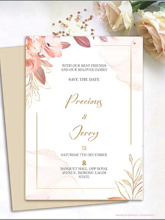 Gig Preview - Design a beautiful wedding or event invitation for you