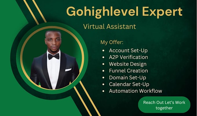 Gig Preview - Be your gohighlevel virtual assistant and design your ghl funnel and website