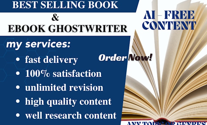 Gig Preview - Be ghostwriting 50k words, ebook ghostwriter, ghost book writer, book writer