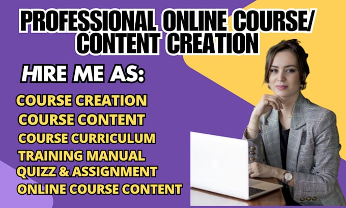 Gig Preview - Do online course creation, course content, course curriculum training manual