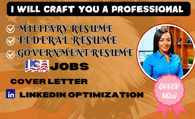 Gig Preview - Build an ats federal resume USA jobs executive government and military resume