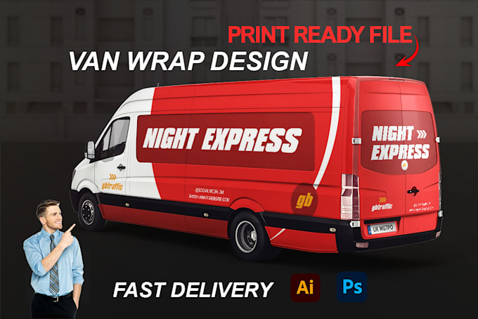 Gig Preview - Design van wrap, car wrap, racing car wrap truck wrap, food cart wrap design