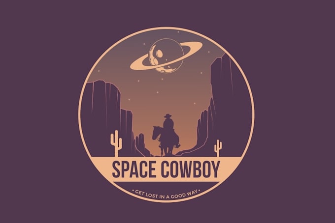 Gig Preview - Design a vintage space western cowboy logo