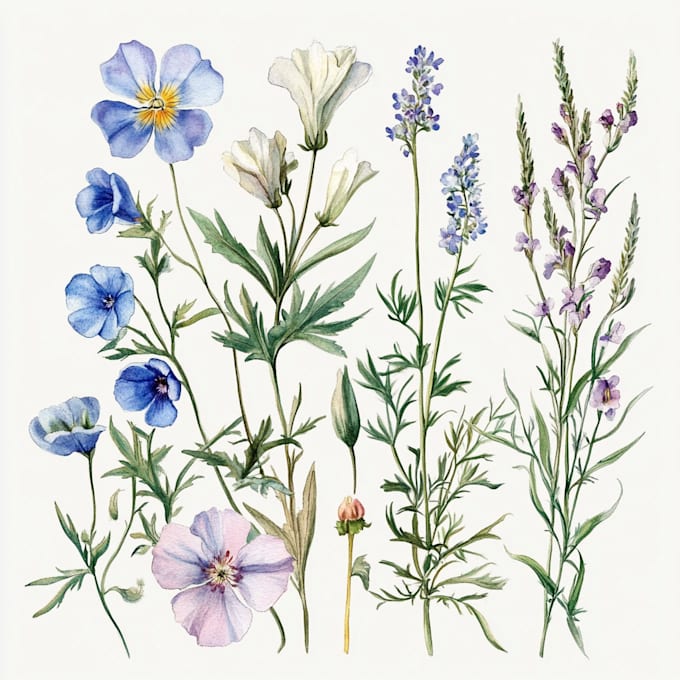 Gig Preview - Watercolor botanical illustrations of flowers and plants