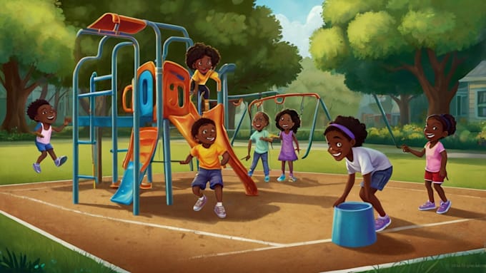 Gig Preview - Do african american children book illustration