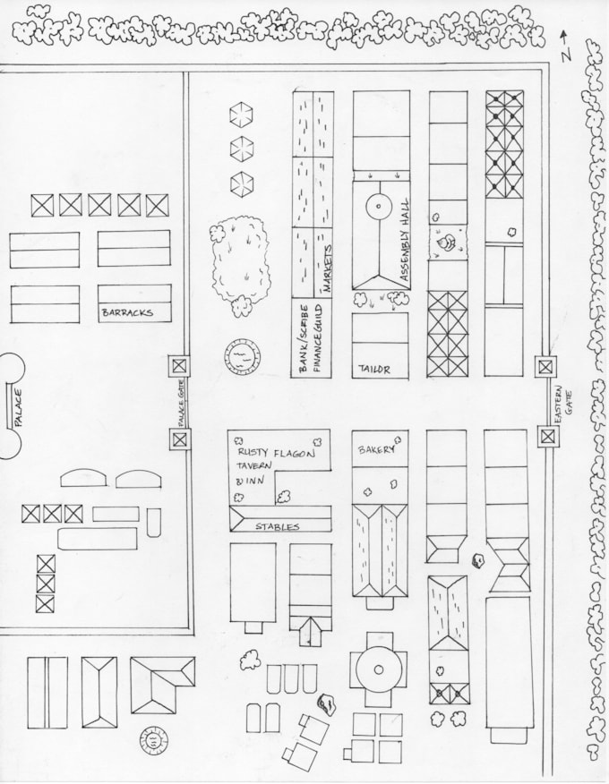 Gig Preview - Hand draw a city map for your book