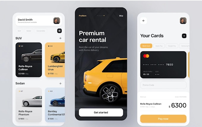 Gig Preview - Car rental app, taxi rental marketplace app, car dealership app, car part app