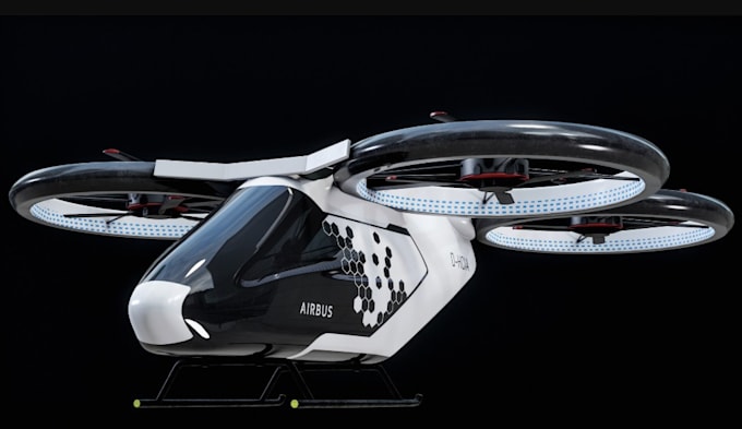 Gig Preview - Create airbus model, 3d flying taxi, render space ship,jet ,3d helicopter, drone