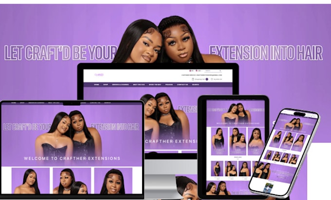 Gig Preview - Hair extension website hair extension shopify store hair extension website