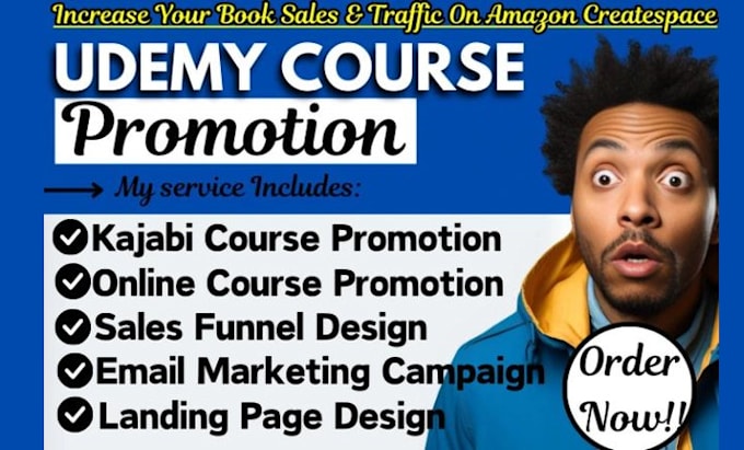 Gig Preview - Do udemy course marketing online course and online udemy promotion