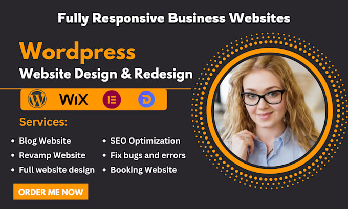 Gig Preview - Create a custom business wordpress design or redesign wordpress development