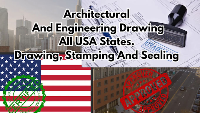 Gig Preview - Do USA pe stamp for architectural and engineering drawing mep drawing site plan