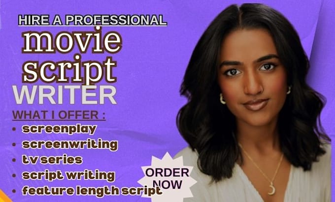 Gig Preview - Do script writing, movie script, tv script, screenwriting, screenplay, tv script