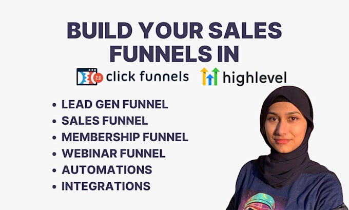 Gig Preview - Build your sales funnel and landing page in clickfunnels and goghighlevel