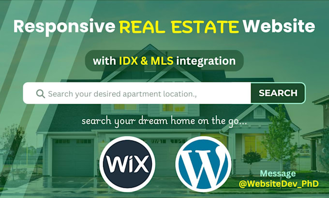 Gig Preview - Design your real estate agency website in wordpress and wix