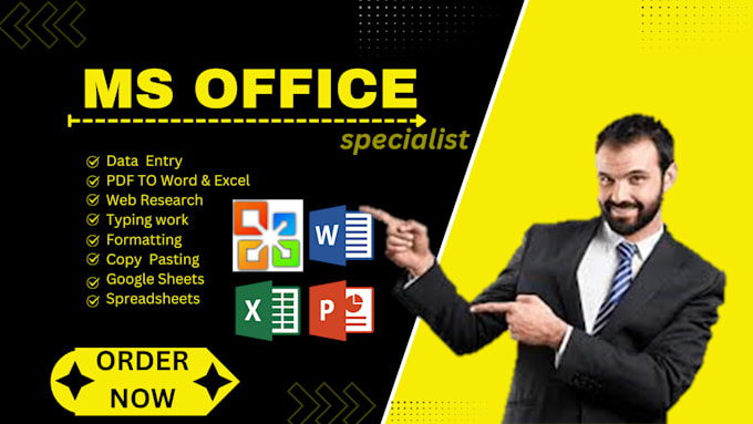 Gig Preview - Be your expert microsoft office, ms word ms excel specialist