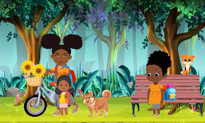 Gig Preview - Make children story book illustration with african american characters