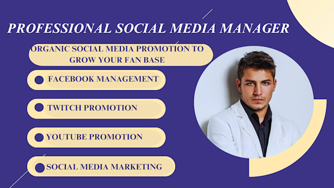 Gig Preview - Be your social media marketing manager and content creator