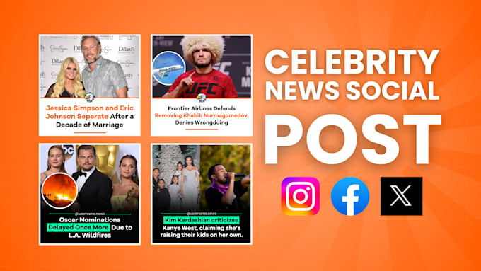 Gig Preview - Celebrity news social media post designs, celebrity  news