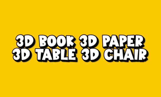 Gig Preview - 3d book, 3d chair, 3d table, 3d spoon