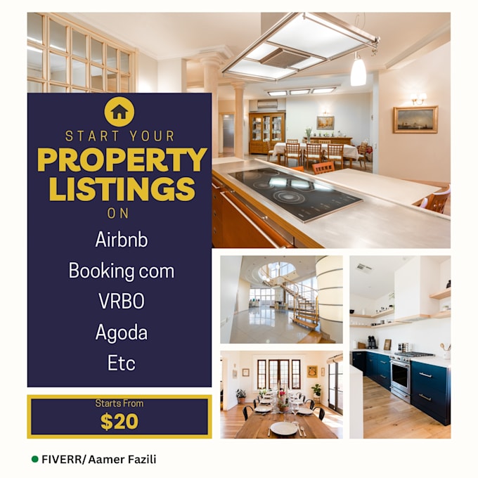 Gig Preview - Create your property listing on booking com airbnb vrbo etc