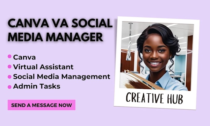 Gig Preview - Do monthly canva graphic design, personal virtual assistant social media manager