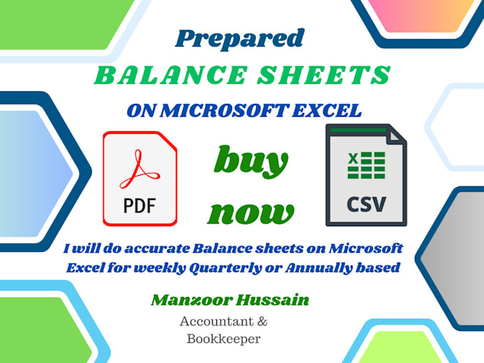 Gig Preview - Do balance sheets on microsoft excel and PDF formats