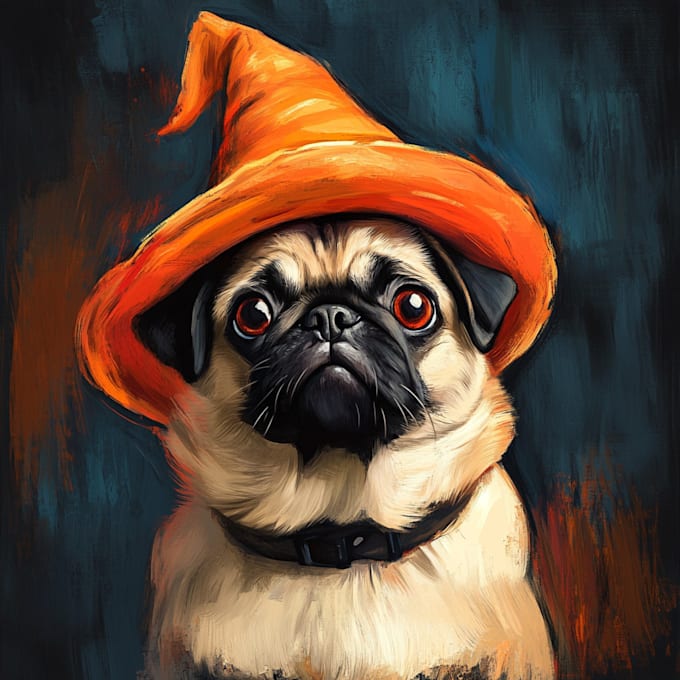 Gig Preview - Do custom halloween pet portrait dog portrait cat portrait