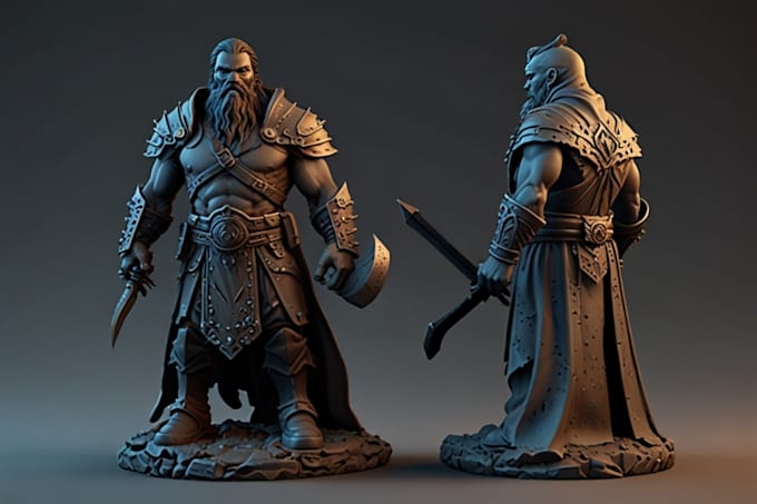 Gig Preview - Sculpt 3d model action figure 3d face model figurine toys dnd for 3d printing