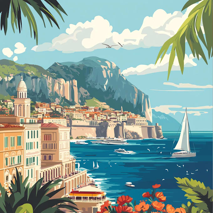 Bestseller - design the best retro vintage travel poster