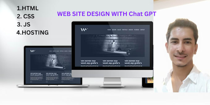 Gig Preview - Design website with chatgpt HTML CSS js and hosting