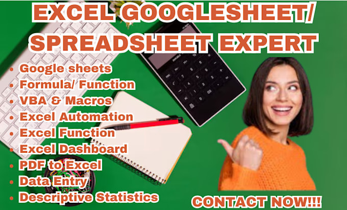 Gig Preview - Do excel spreadsheet, google sheets, automation, dashboards, excel macros, vba,