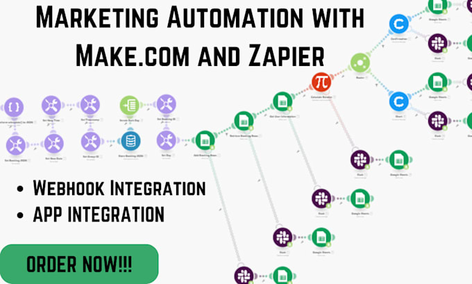 Gig Preview - Setup marketing automation with make integromat,zapier,apps, webhook integration