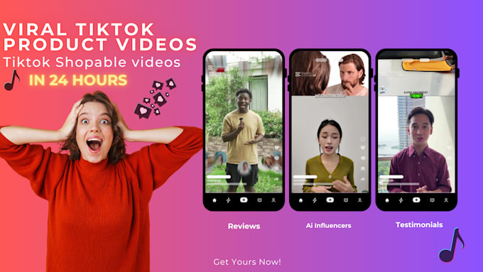 Gig Preview - Create viral tiktok video ads for your tiktok shop in 24 hours