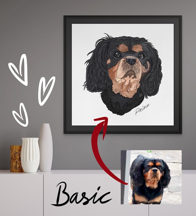 Gig Preview - Create a hand drawn digital watercolor portrait of your pet