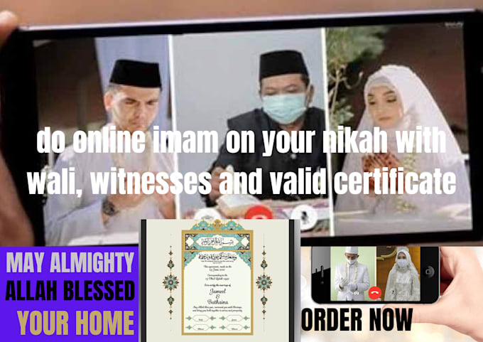 Gig Preview - Be your expert online nikah imam and I will provide, wali, witnesses for sunnah