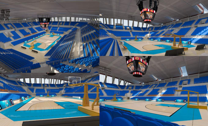 Gig Preview - Design sport complex, court design, game arena, padel court , 3d visualization