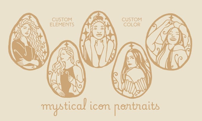 Gig Preview - Draw you a mystical icon portrait with custom elements